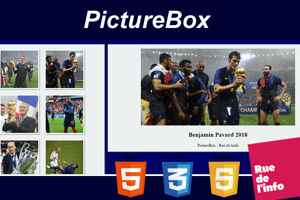 PictureBox : code source complet HTML5/CSS3/JavaScript